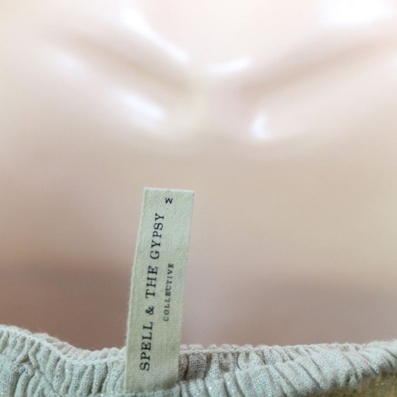 Spell & The Gypsy Collective Lola Ruched Mini Skirt Biscuit Beige Medium H13378 - Picture 9 of 12